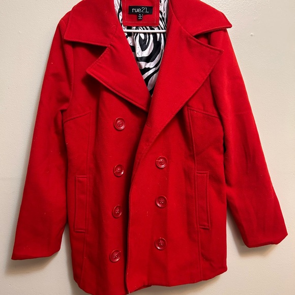 🎈Rue21 Red Pea Coat🎈 - Picture 3 of 4